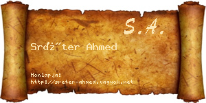 Sréter Ahmed névjegykártya